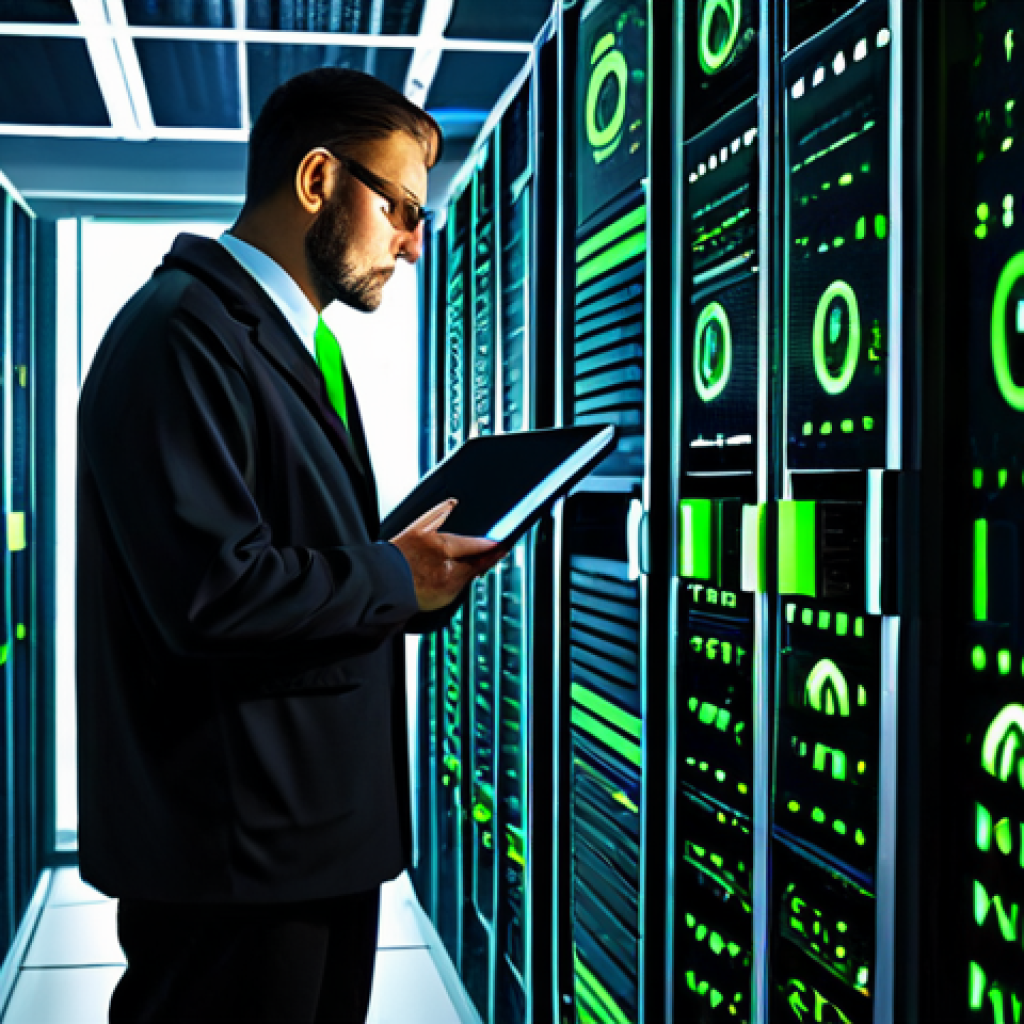 Secure Data on Linux Server**

"A stylized Linux server rack in a modern data center, with glowing green encryption symbols overlayed. A professional IT engineer in appropriate attire is carefully inspecting the server. Focus on secure data transfer. Safe for work, appropriate content, fully clothed, professional, perfect anatomy, correct proportions, high quality, digital illustration, family-friendly."

**