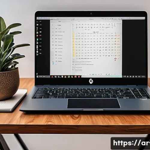 리눅스 초보자를 위한 설치 가이드 - A modern, cozy home office setup designed for an Arabic-speaking beginner learning Linux, featuring ...